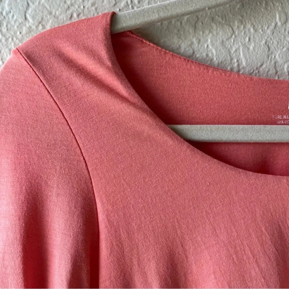 elliptical peach coral loose vacation 3/4 sleeve soft classic spring Lagenlook - Picture 8 of 12